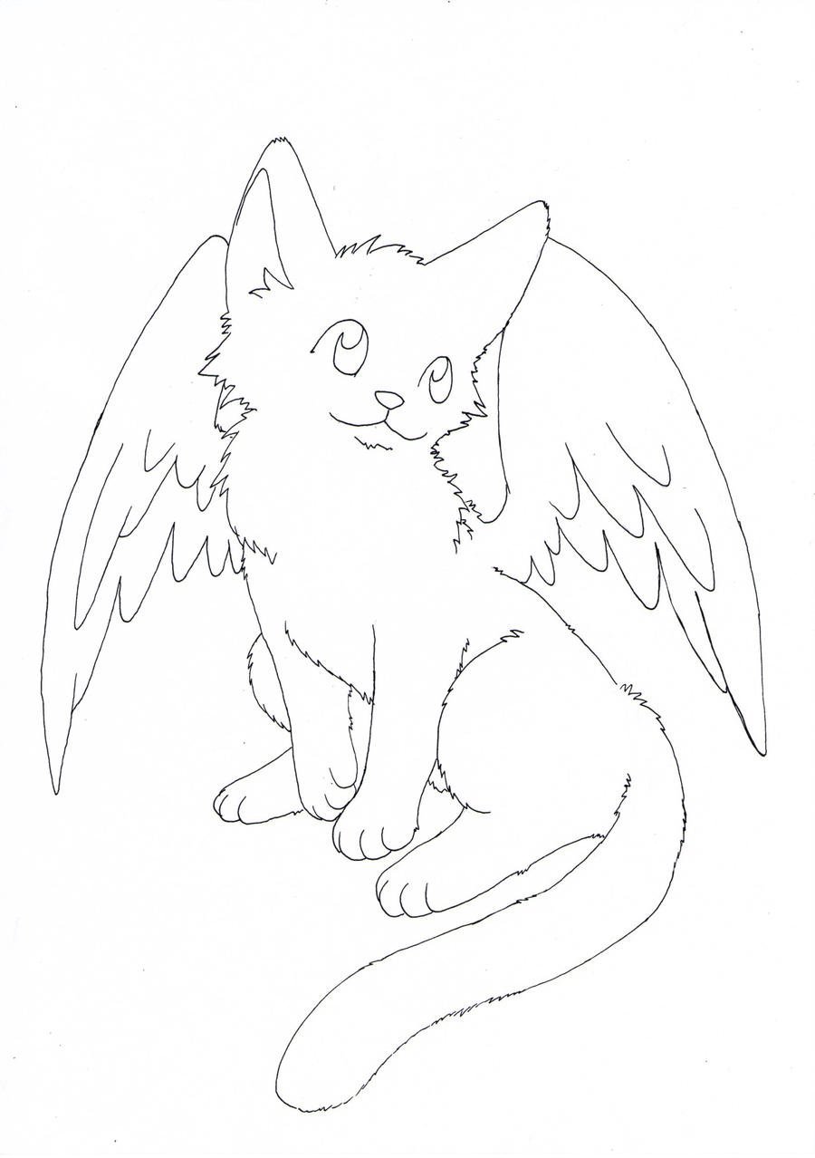 Раскраска коты Воители с крыльями
