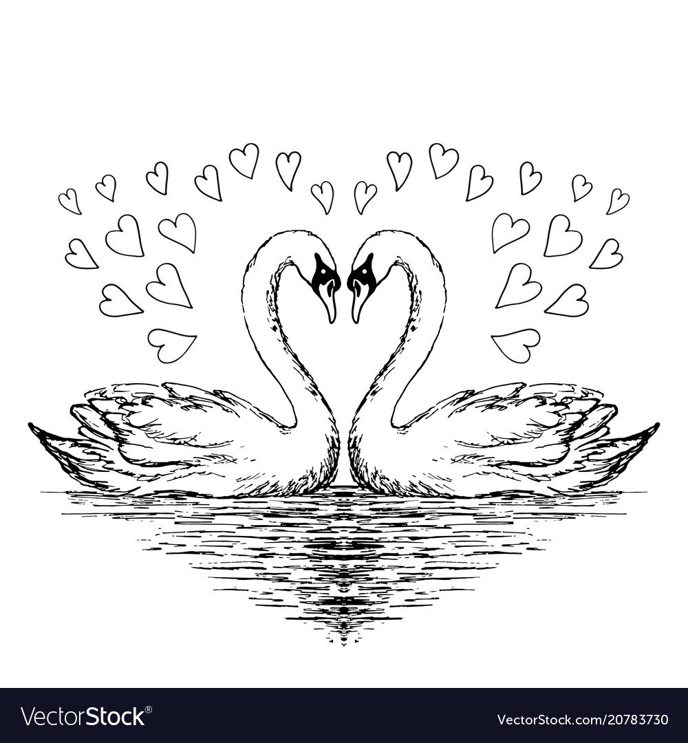 Лебедь трафарет для вырезания