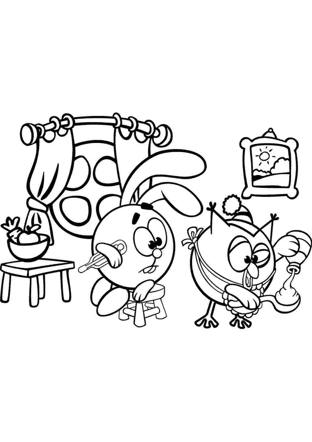 Совунья на лыжах раскраска