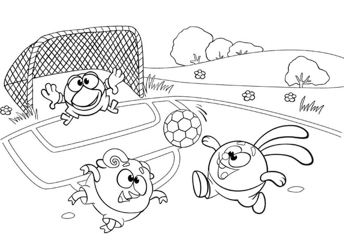 Смешарики раскраска Тигриция