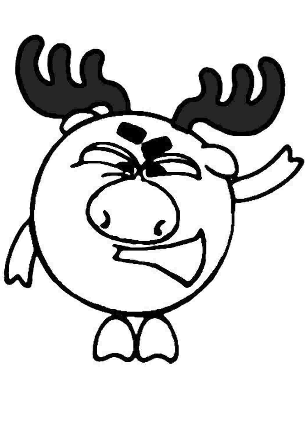 Крош из мультика Смешарики раскраска