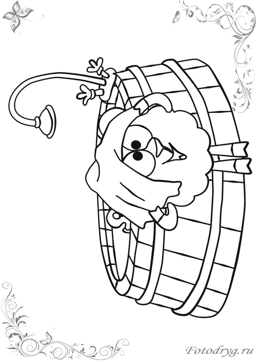 Смешарики спорт раскраска Крош