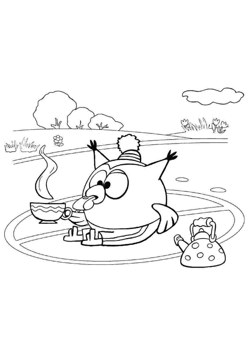 Совунья из смешариков раскраска