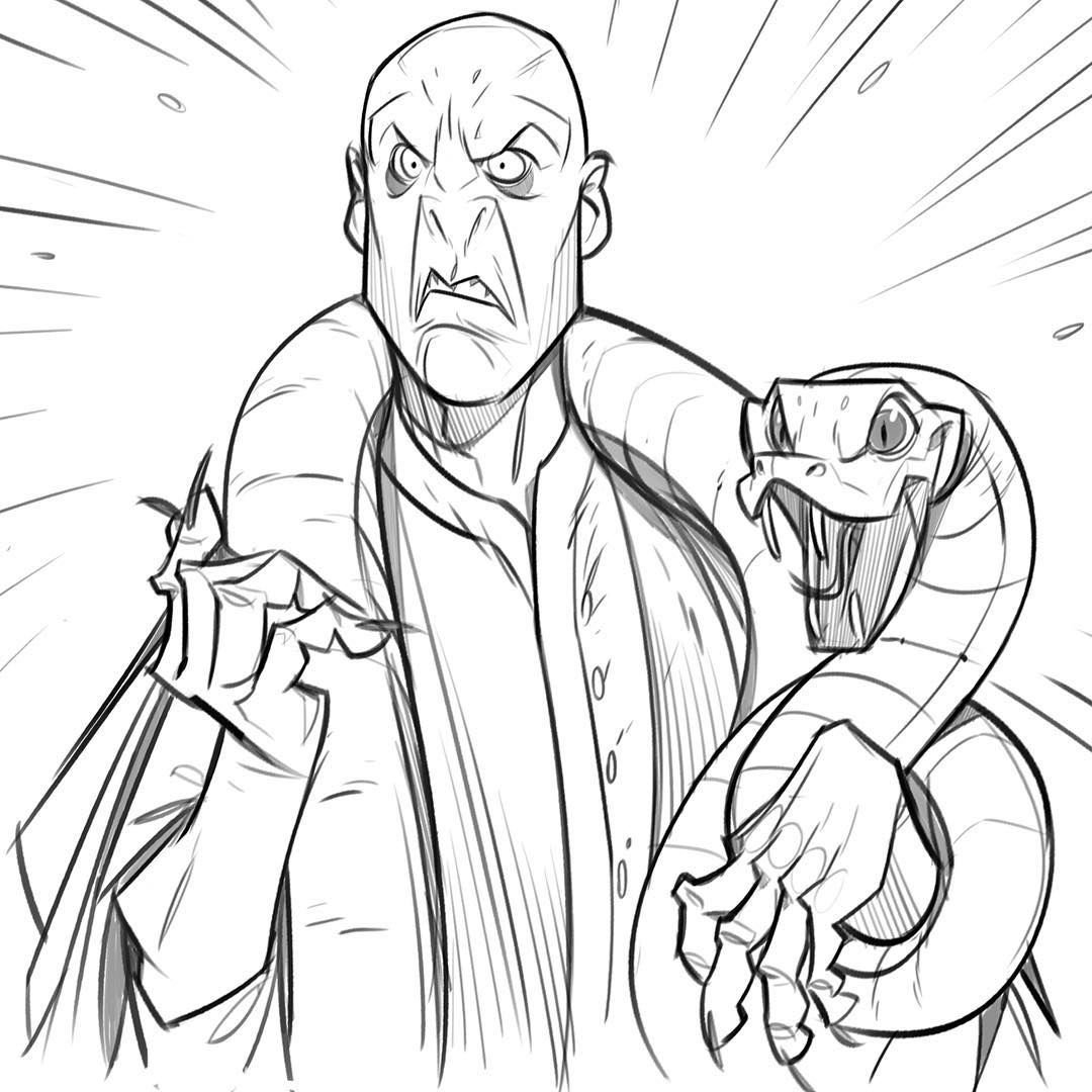 Раскраска Гарри Поттер Воландеморт