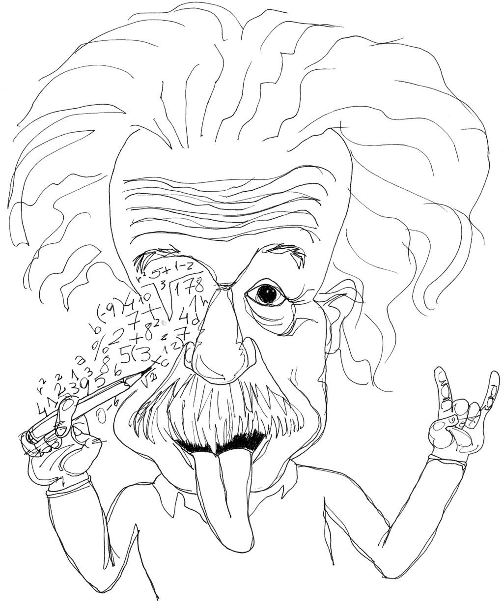 Раскраска портрет Эйнштейна