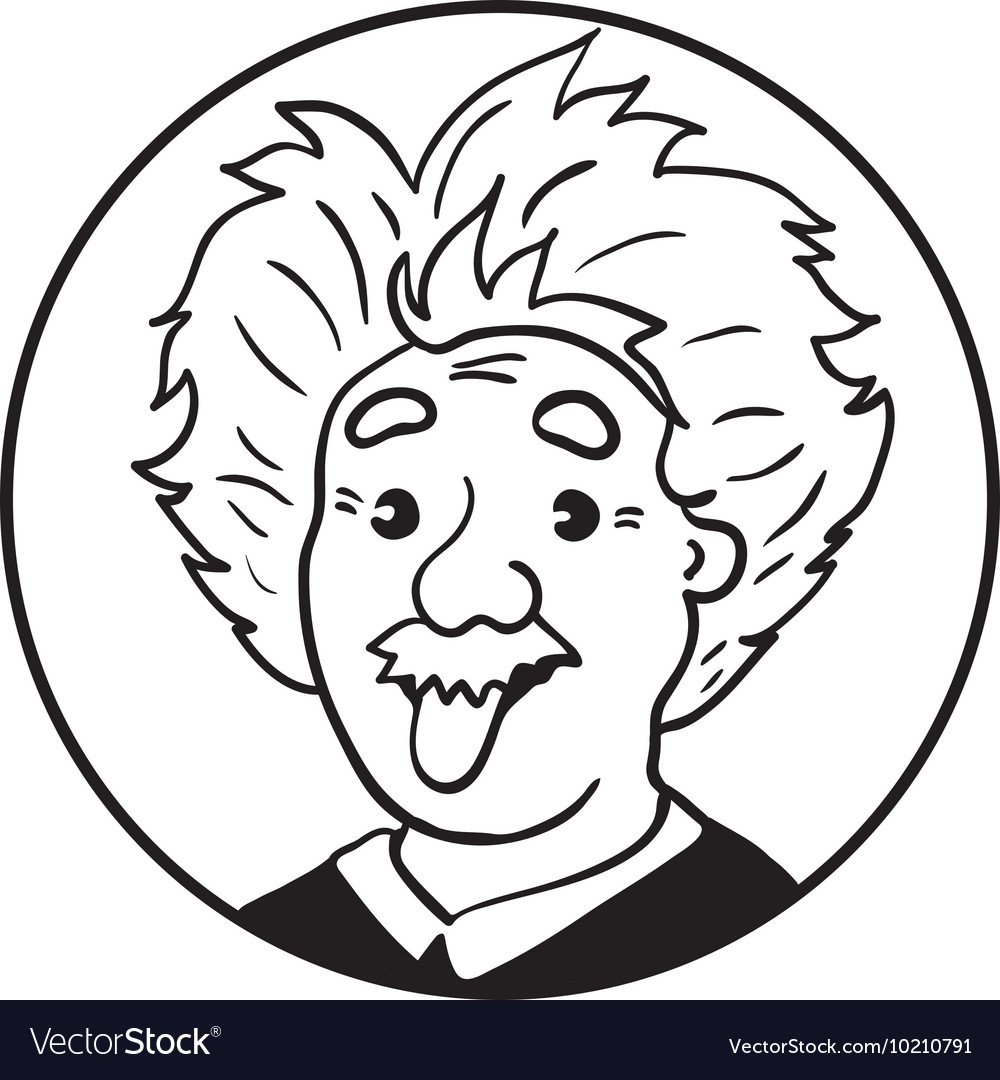 Эйнштейн с языком черно белый