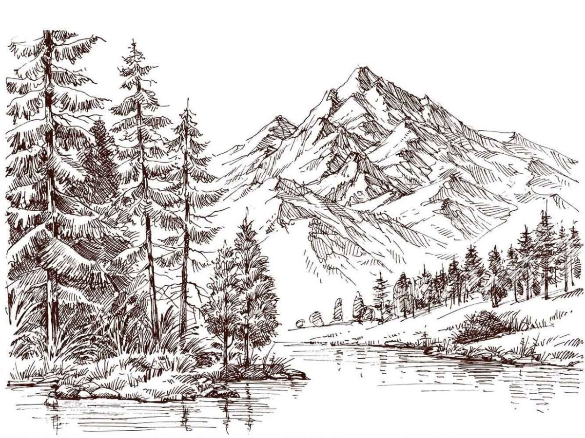 Горы Тайга в графике