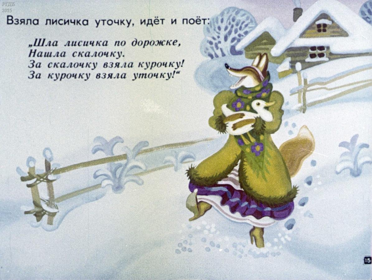 Лиса со скалочкой сказка
