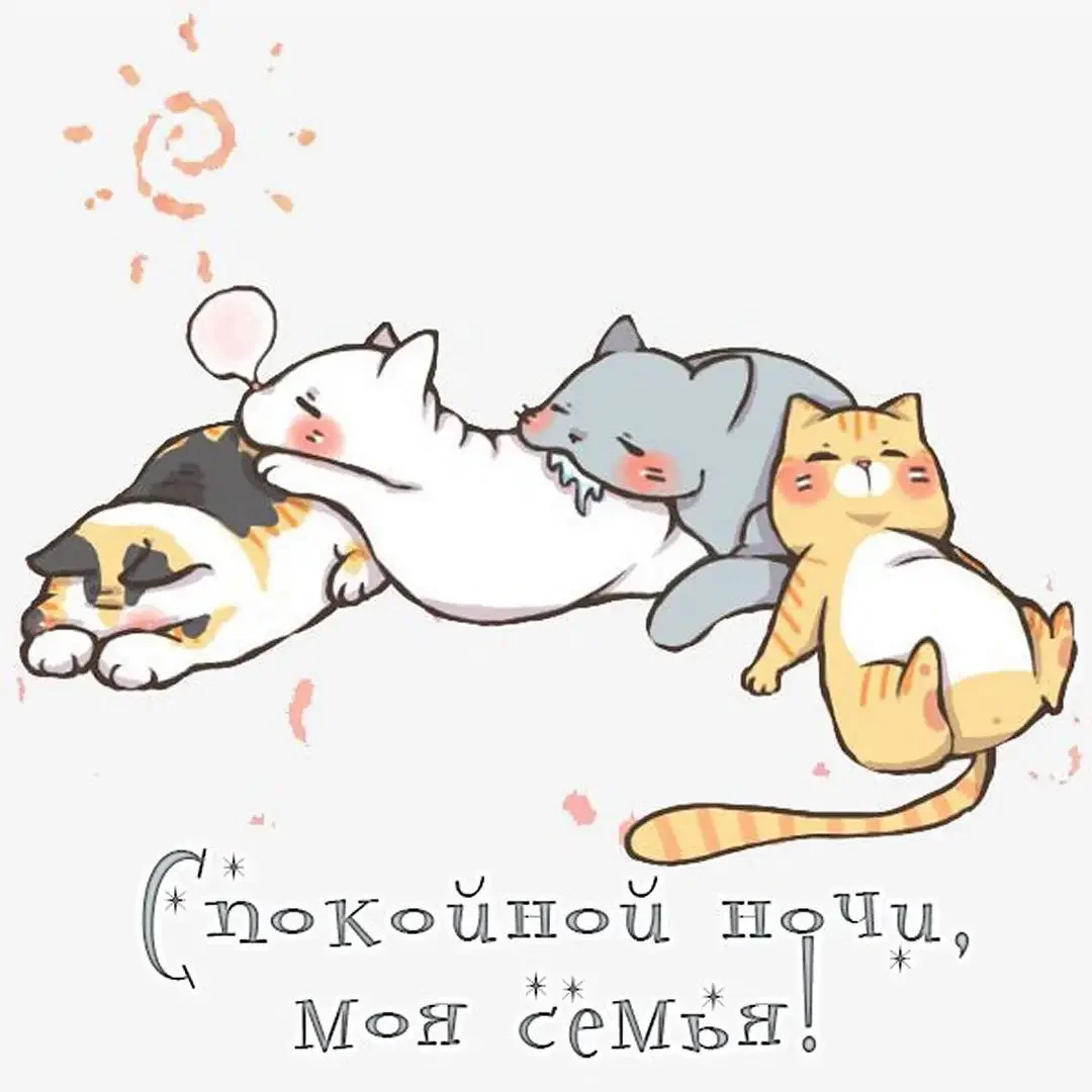 Спящие котики арт