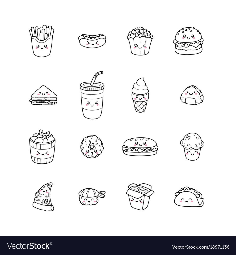 Раскраска мини фаст фуд
