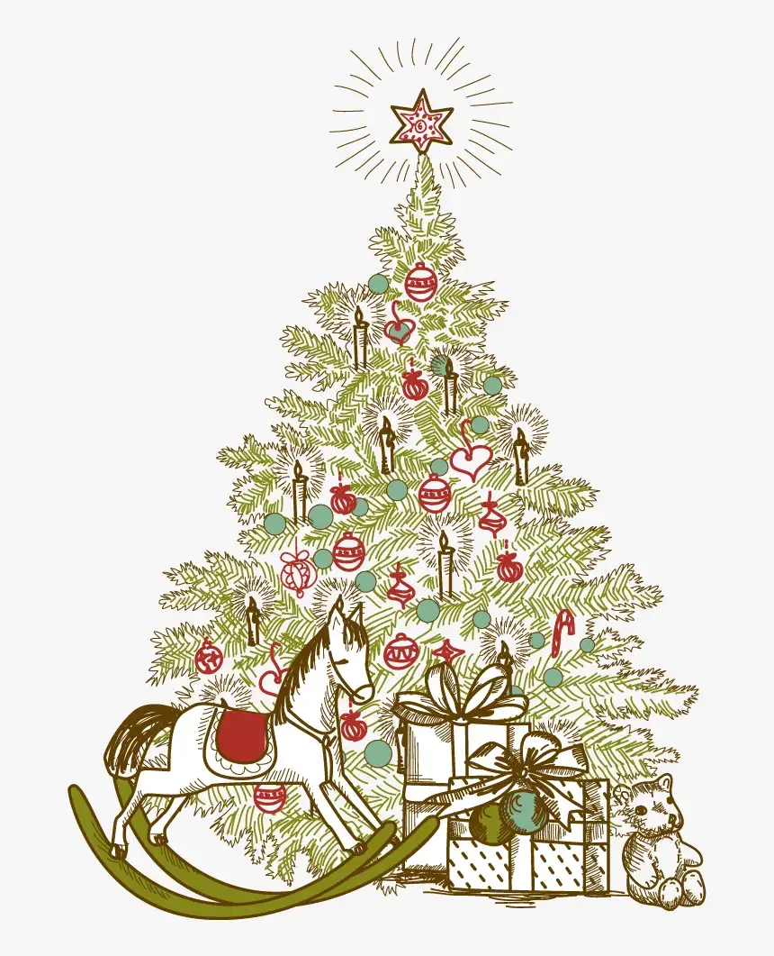 Стильные новогодние иллюстрации