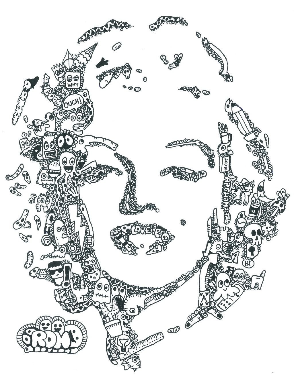 Раскраска много деталей