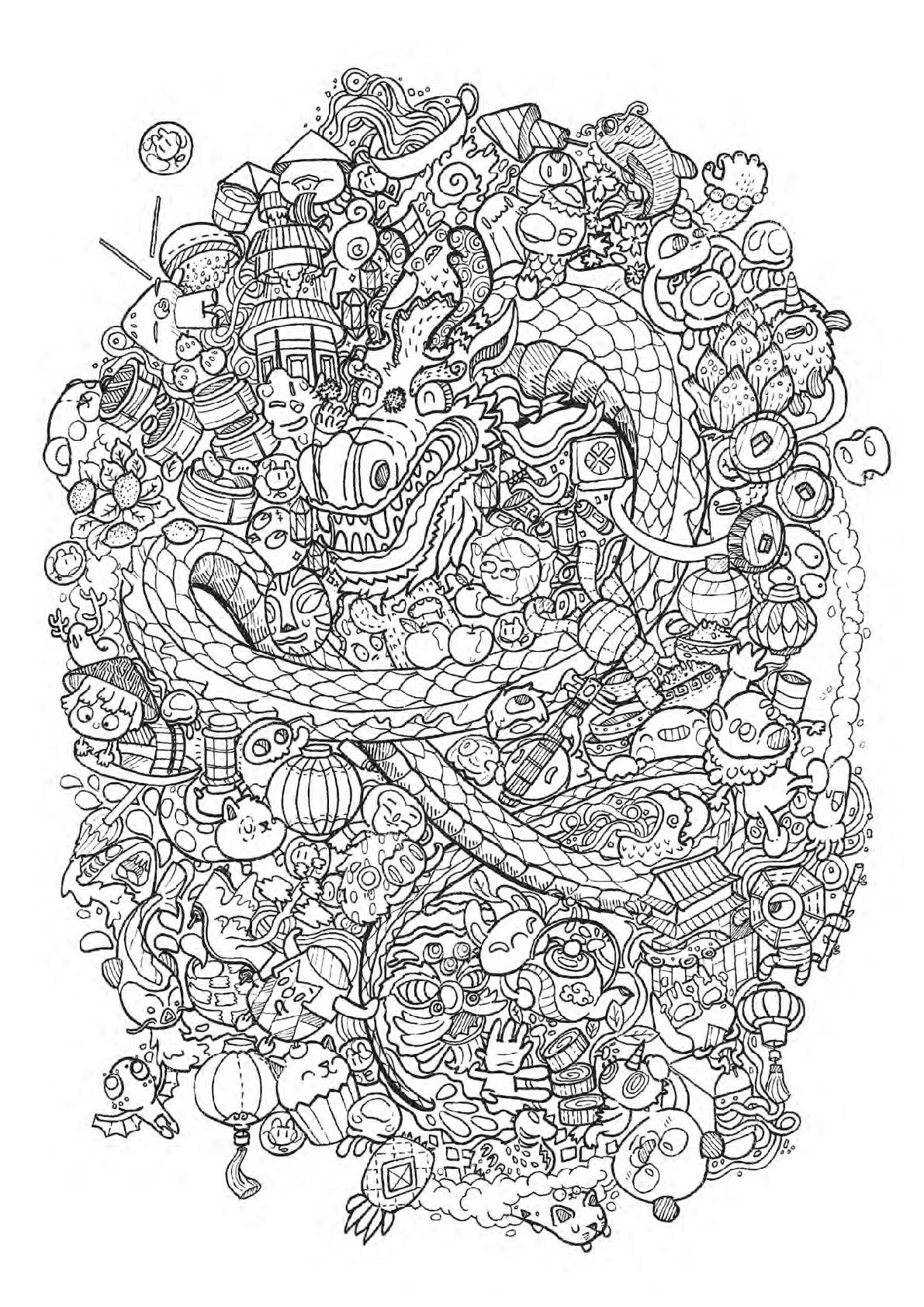 Вторжение дудлов раскраска