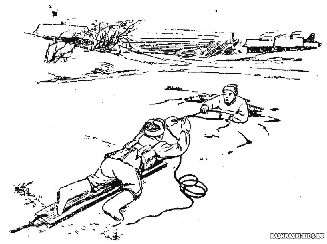 Безопасность на льду раскраска
