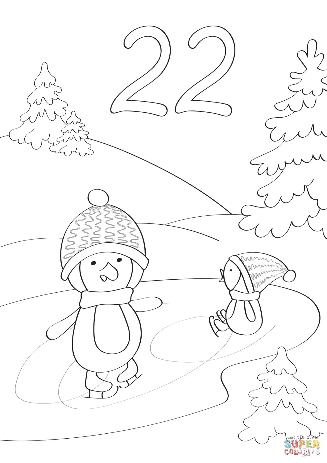 Осторожно на льду раскраска