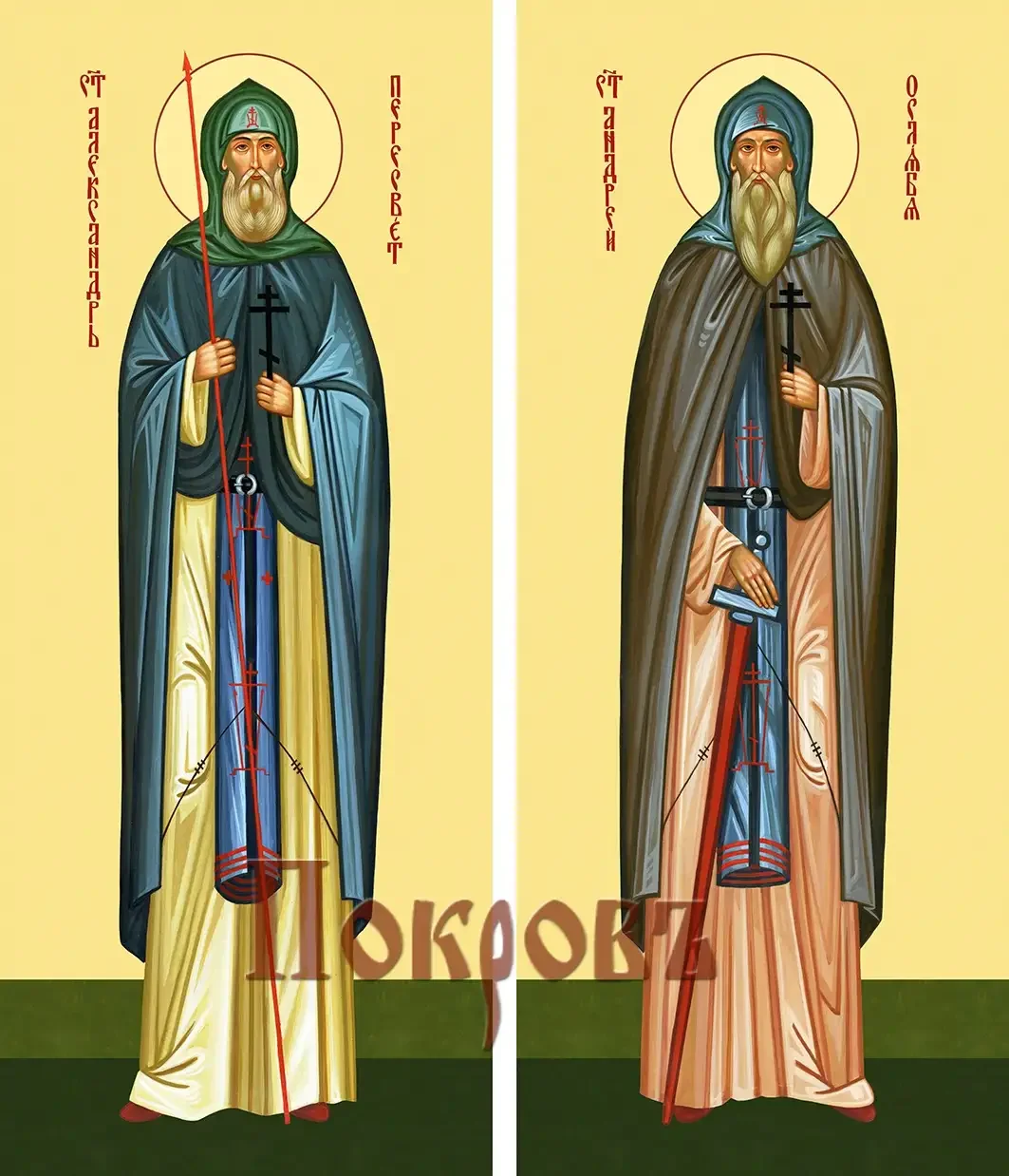 Икона Преподобные Пересвет и Ослябя самая древняя