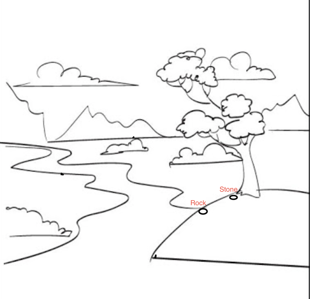 Лодка в озере карандашом