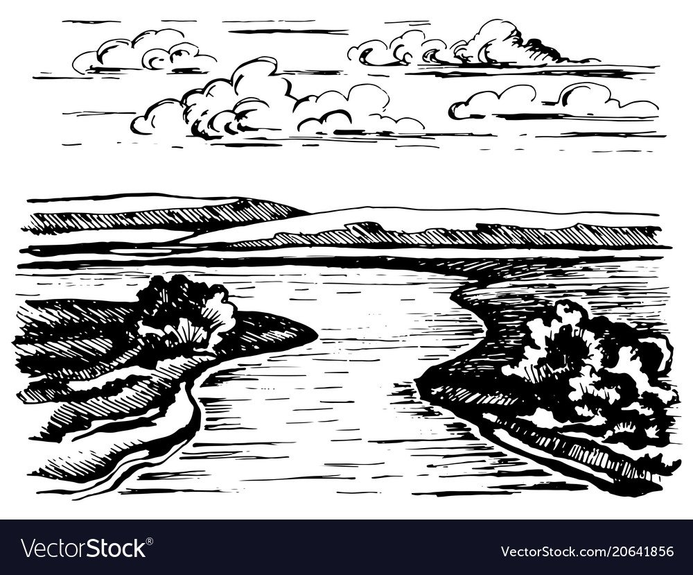 Раскраска речка для детей