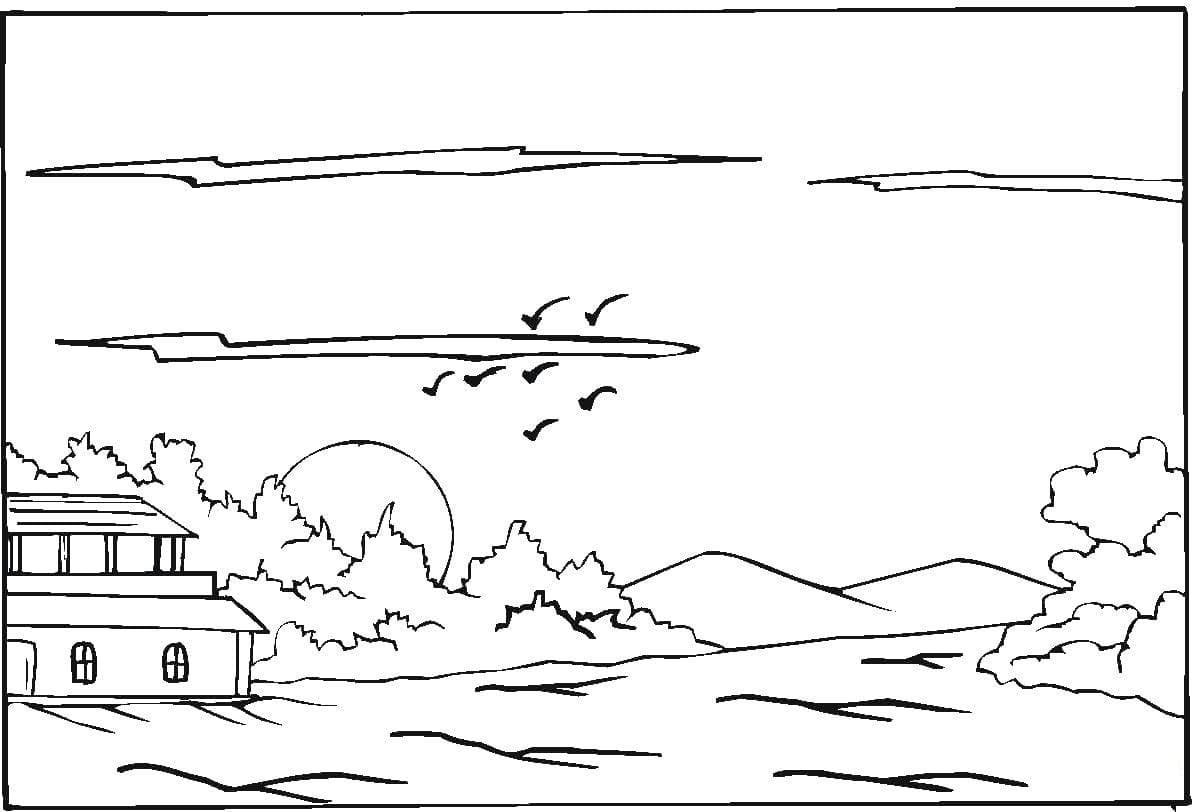 Зарисовки мостков на реке