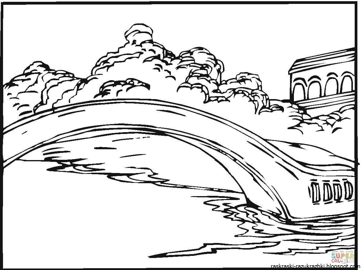 Раскраска. У реки