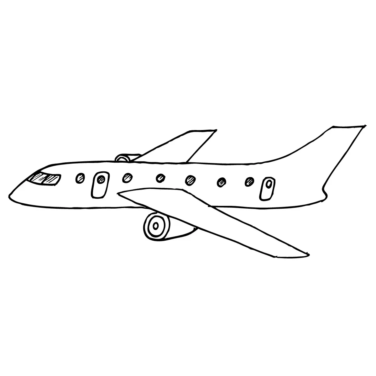 Самолет по точкам для детей