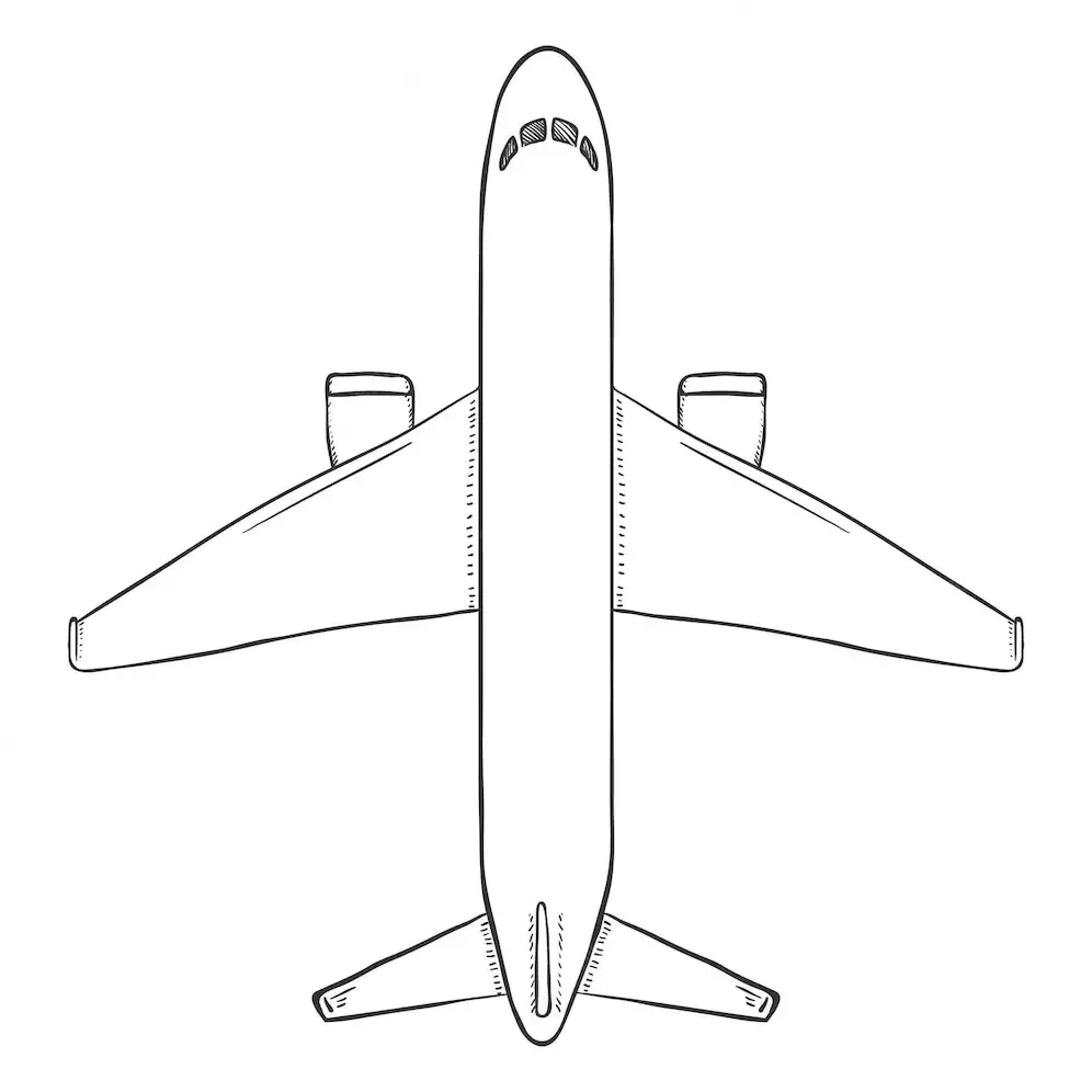 Самолет в небе раскраска
