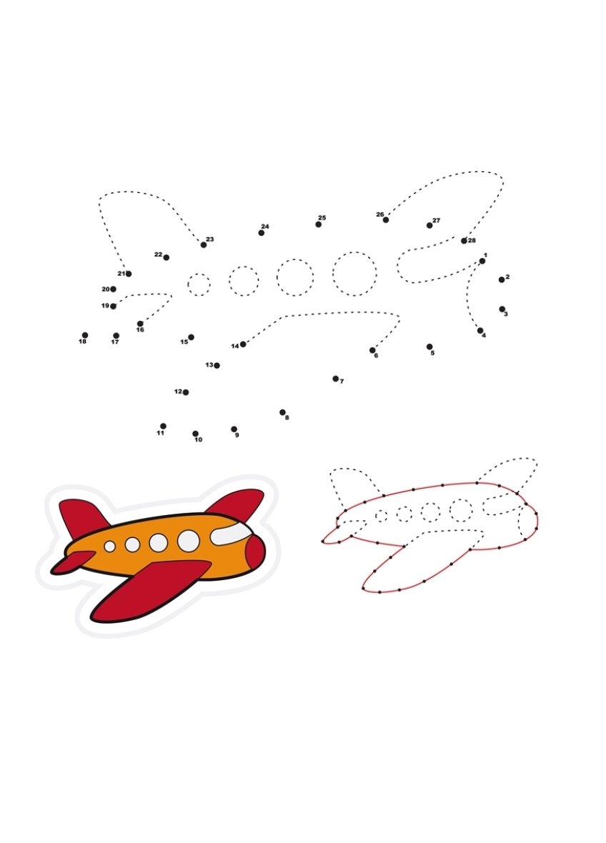 Раскраска по точкам самолет