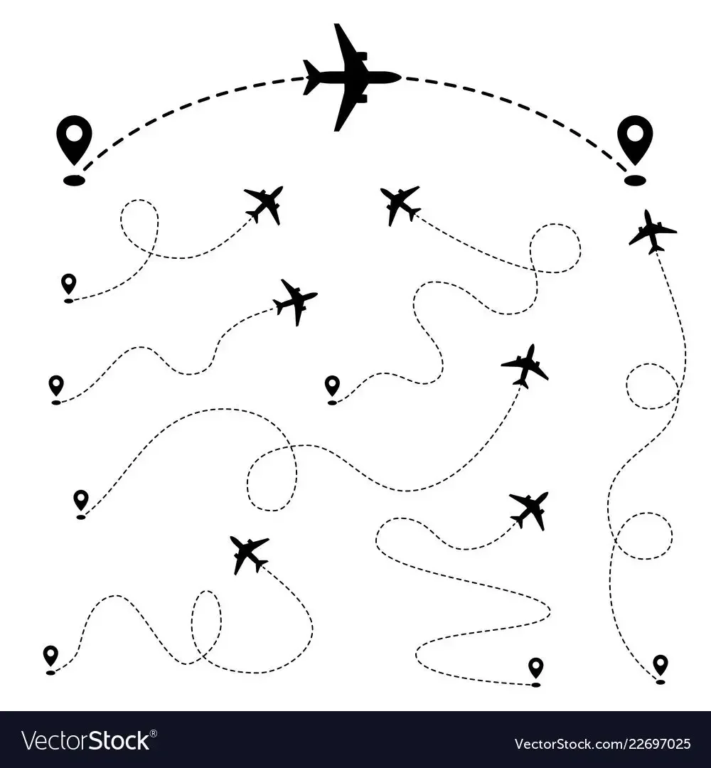 Самолет с пунктиром