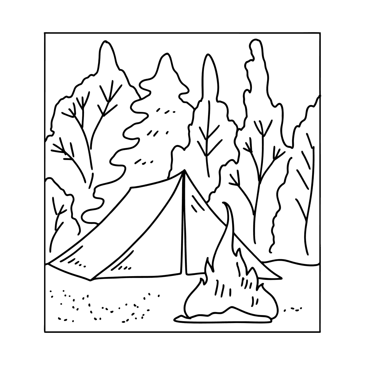 Раскраска пожар в лесу для детей