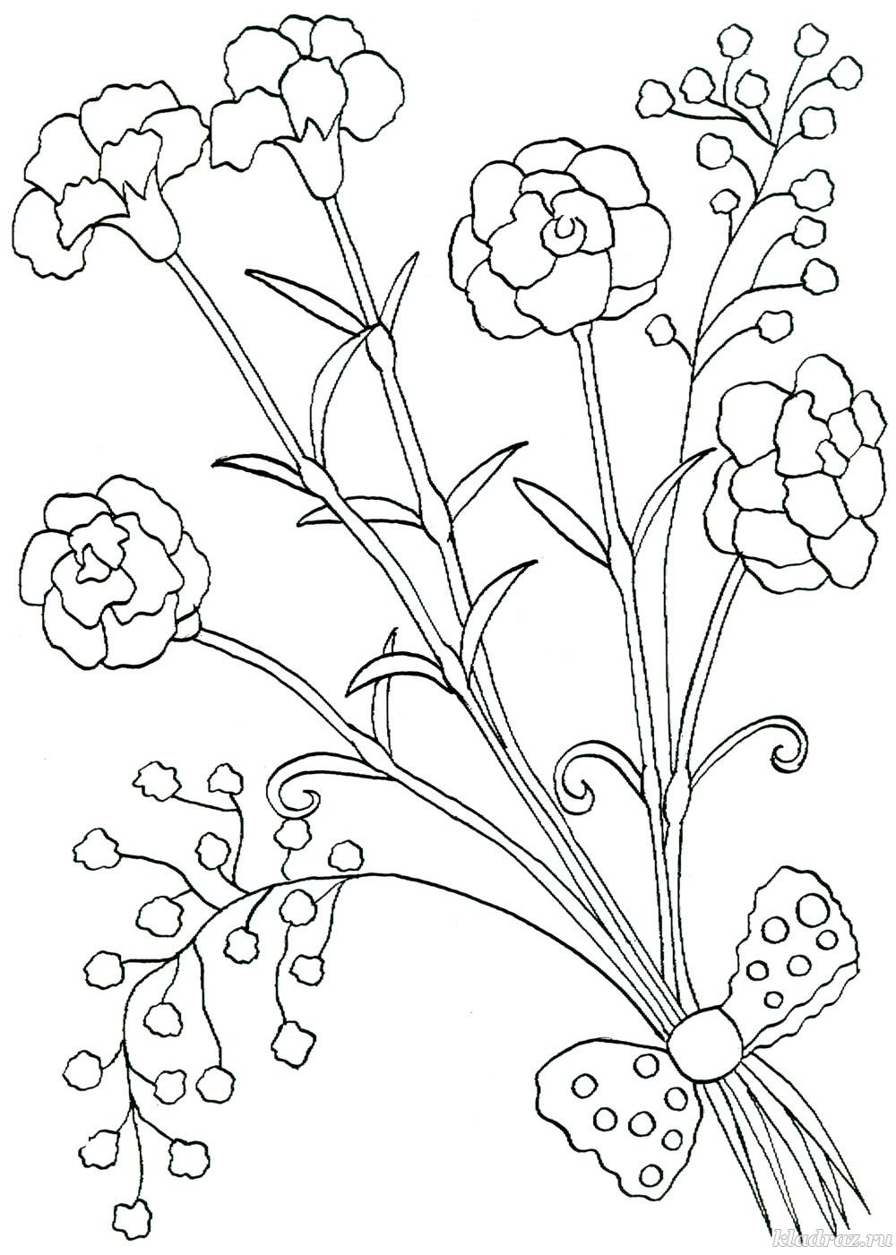 Гвоздики черным контуром