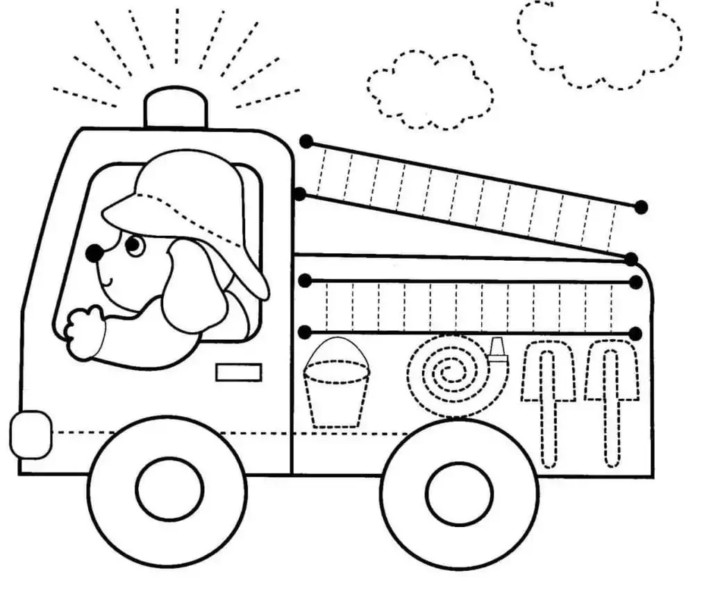 Пожарная машина лего Сити раскраска