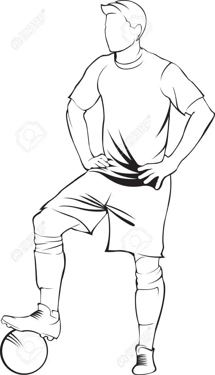 Раскраска футболиста с мячом