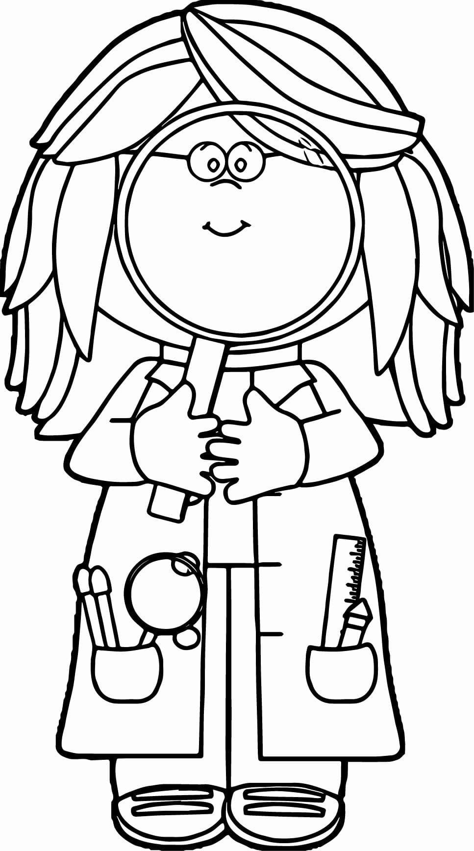 Ученый раскраска для детей