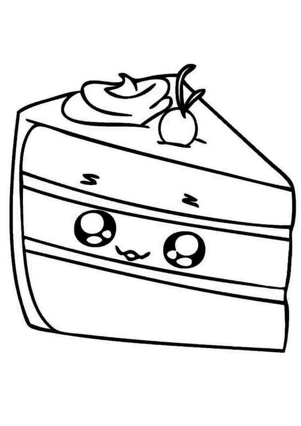 Раскраски тортики и пирожные