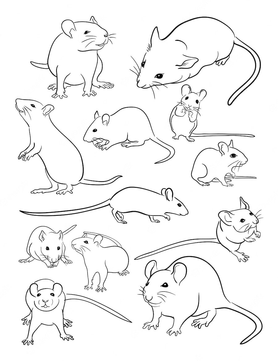 Семья мышей раскраска