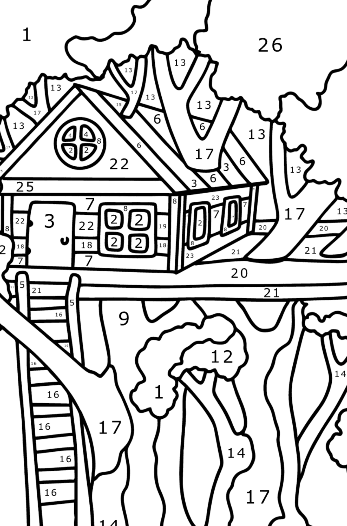 Рисунки разукрашки для девочек по цифрам