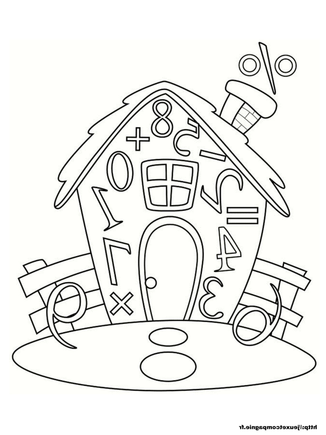 Числовые домики раскраска