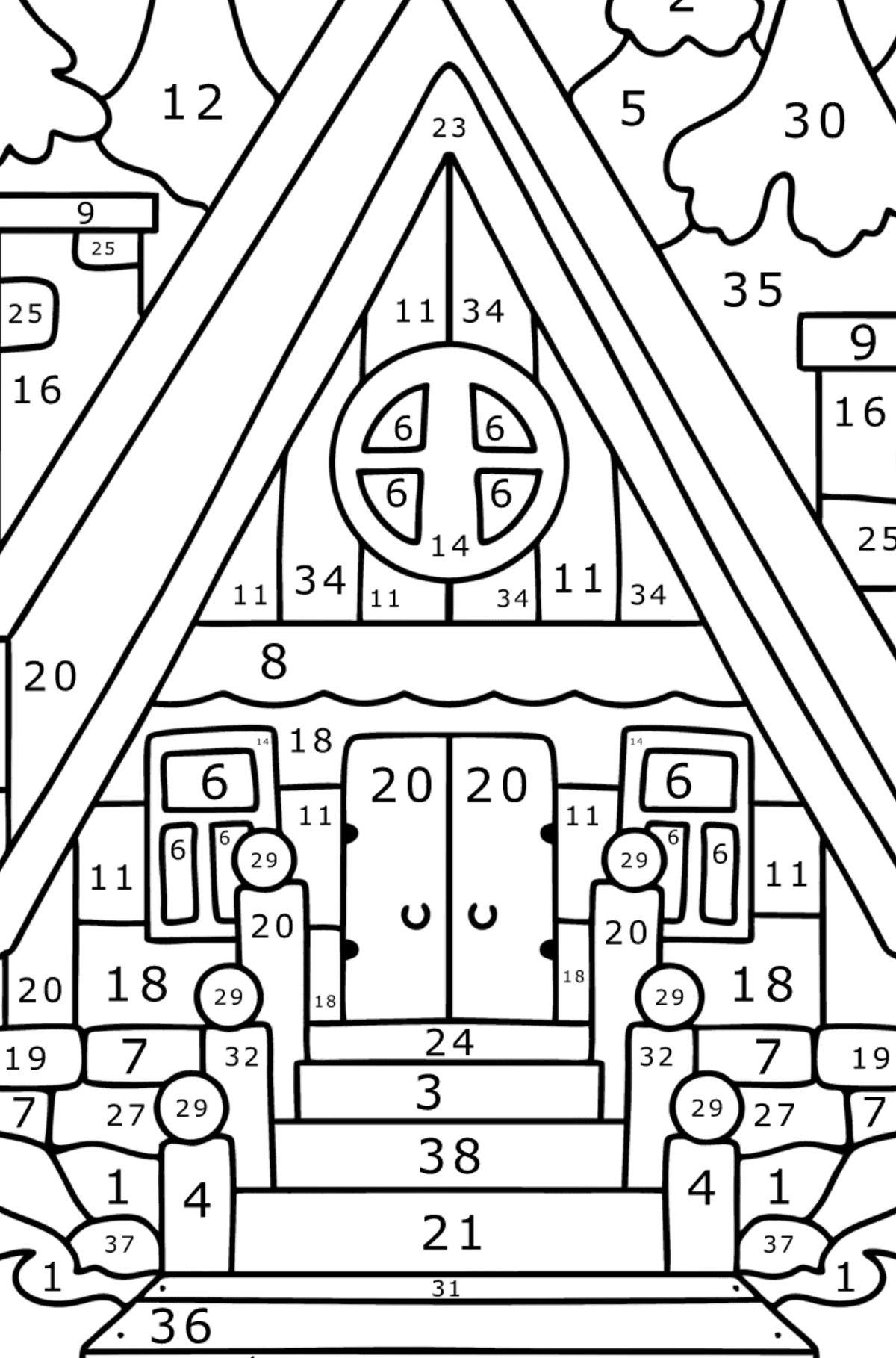 Домик для раскрашивания для детей 1-2