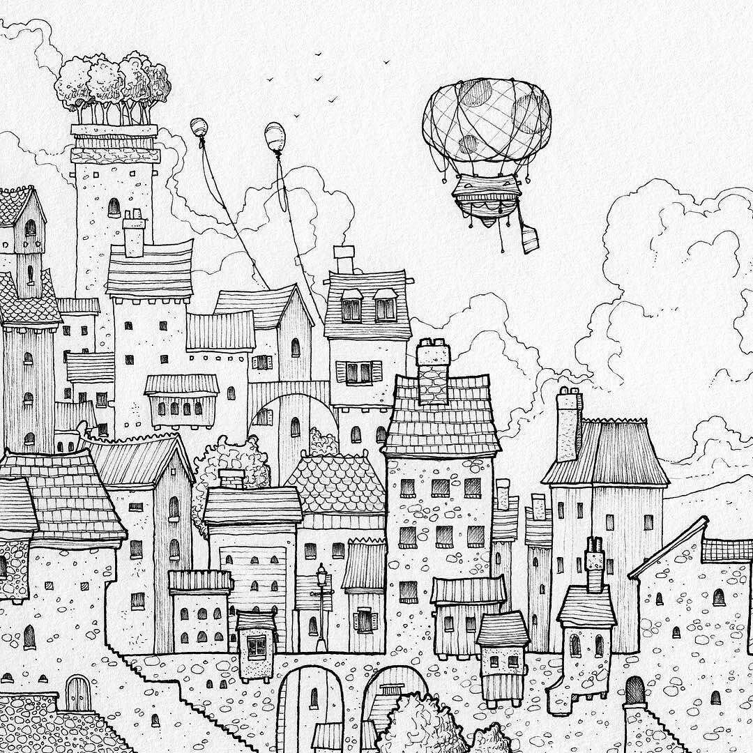 Сказочный город Графика