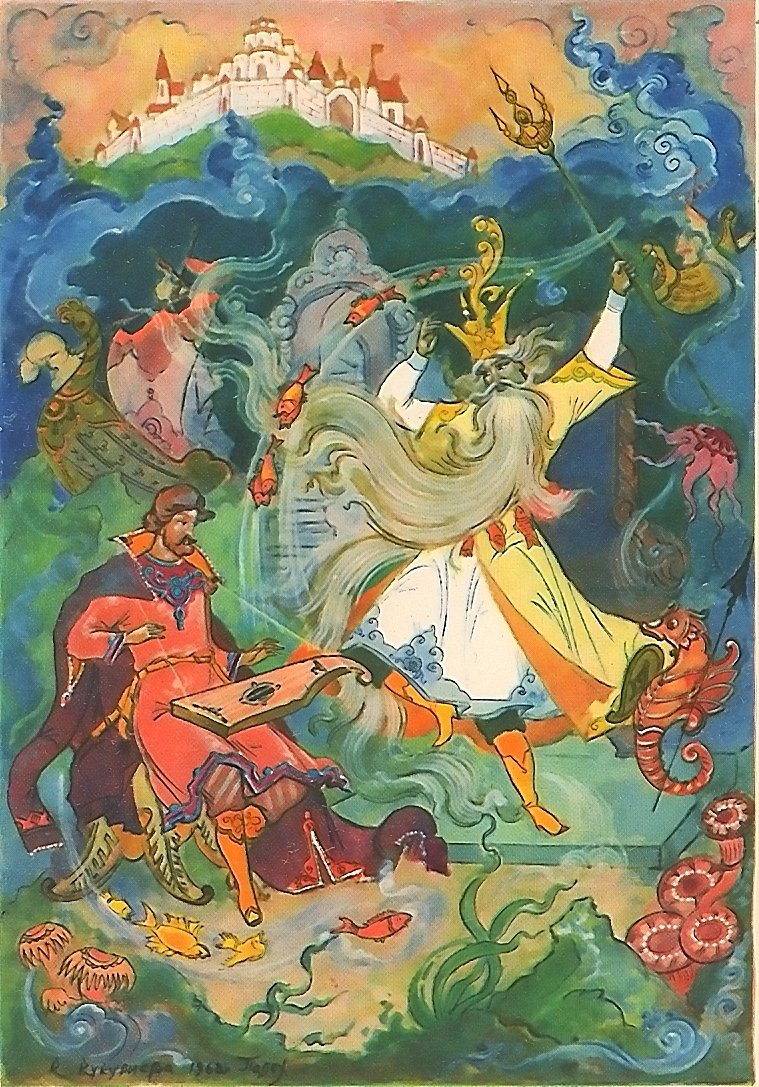 Палех художник к.Кукулиева Садко и морской царь