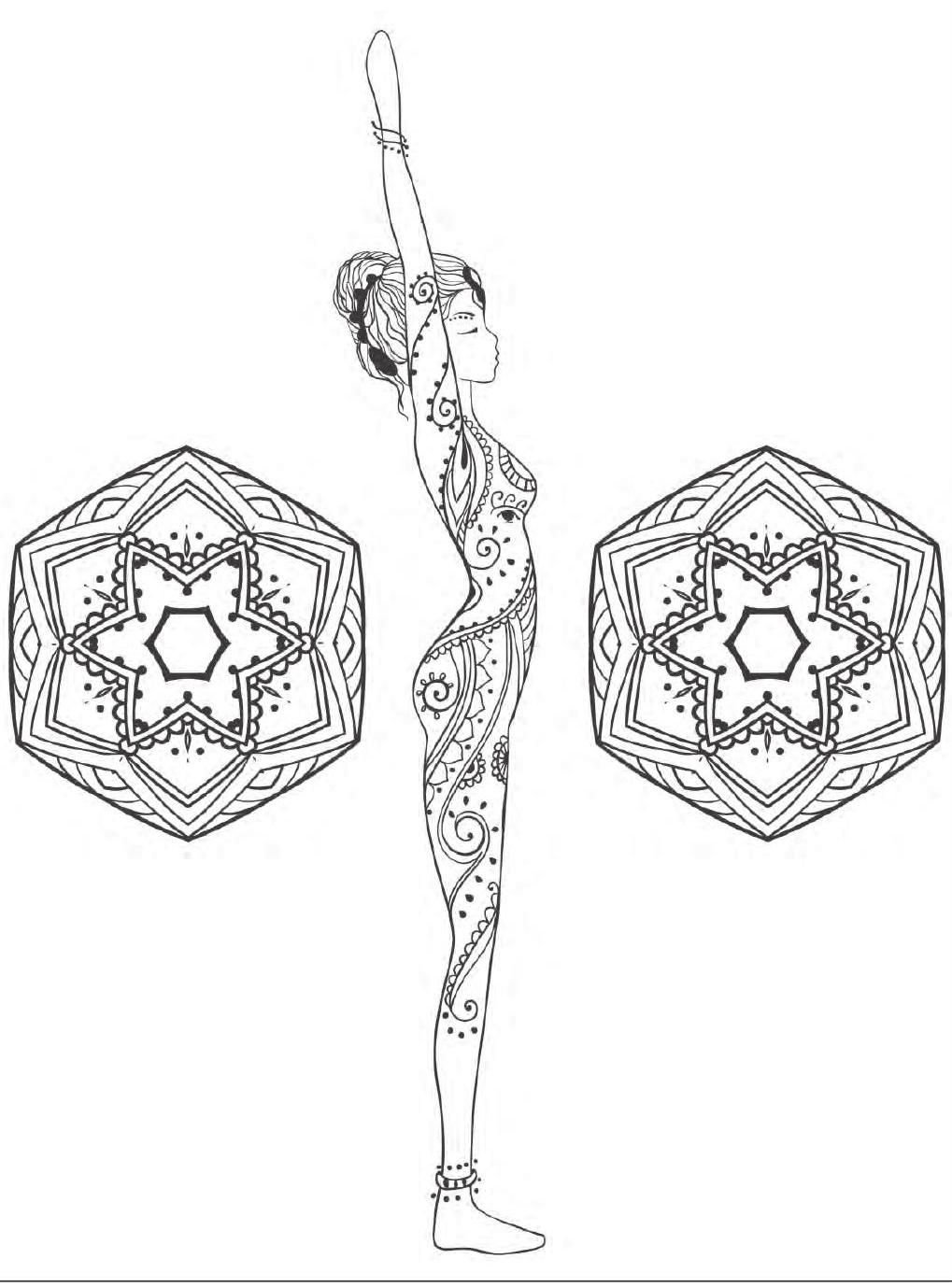 Девушка в позе лотоса иллюстрация