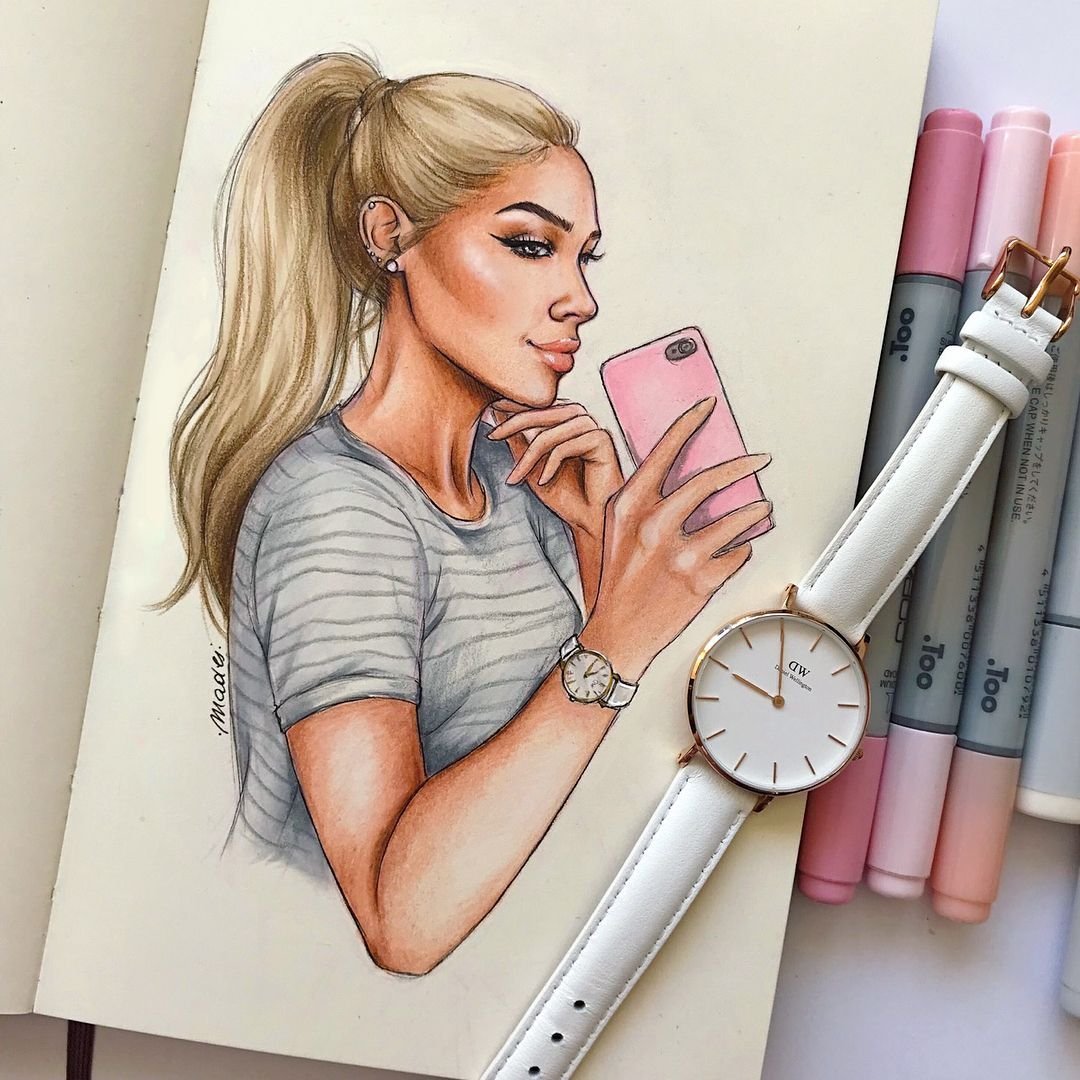 Скетчинг девочка