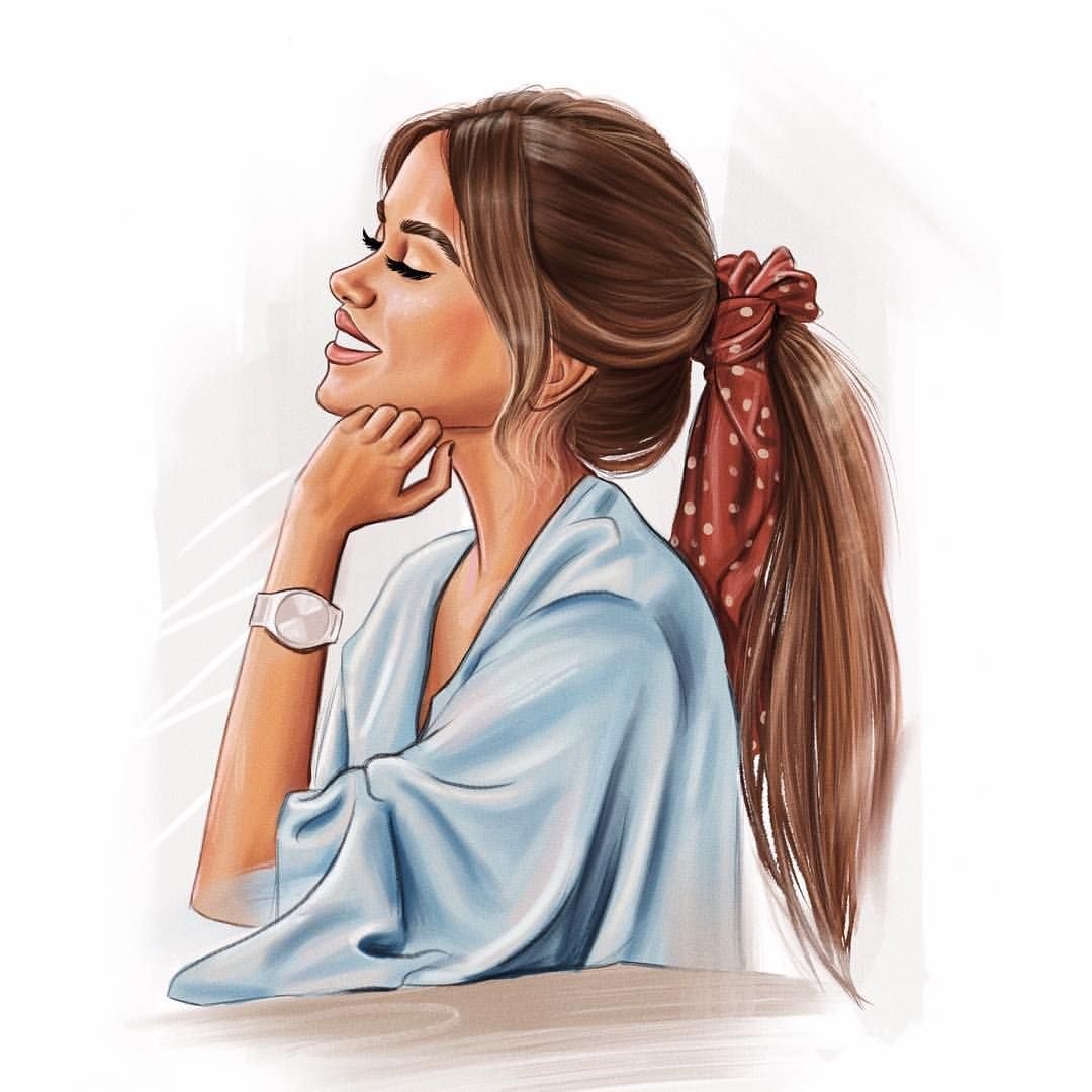 Недовольная девушка нарисованная