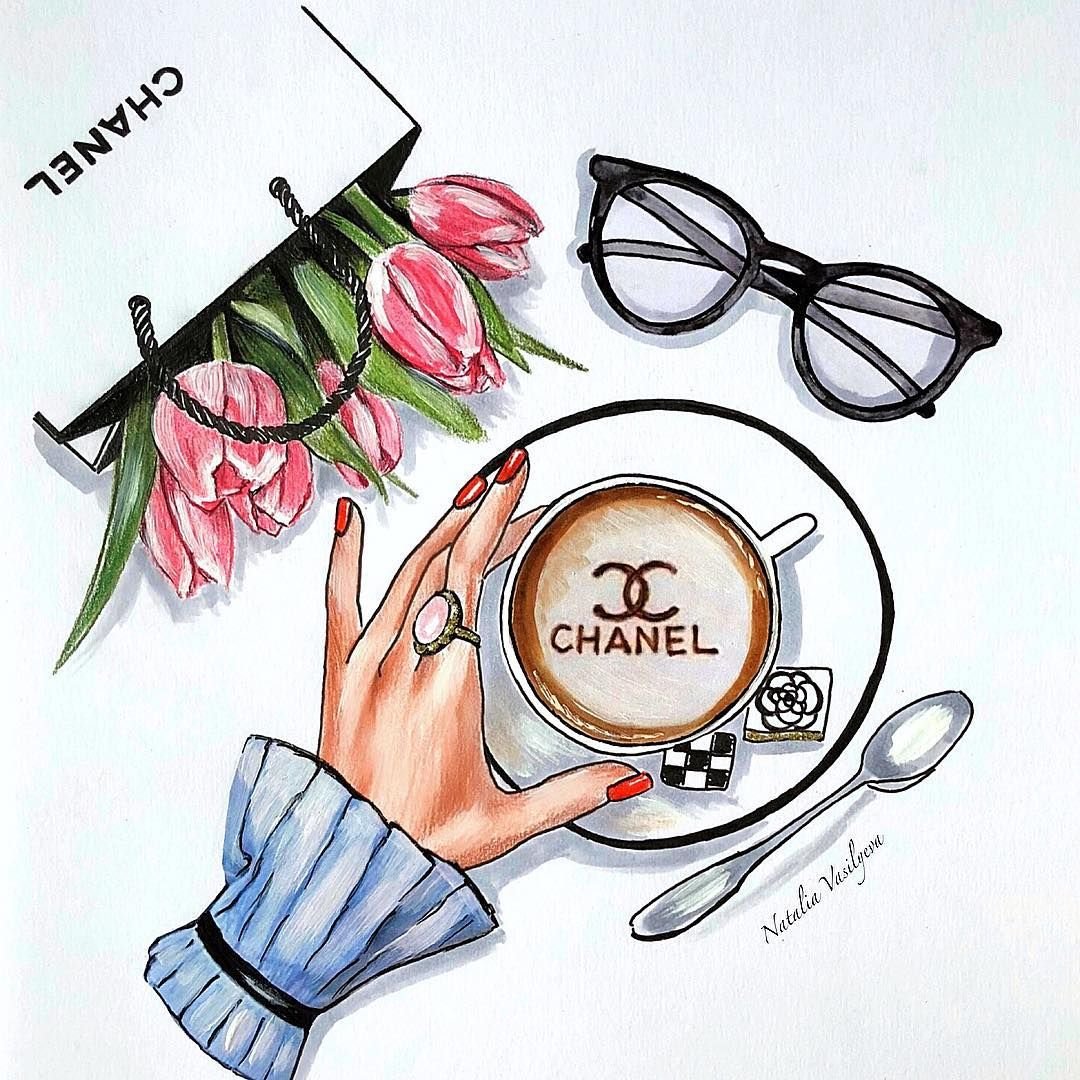 Модные иллюстрации Шанель