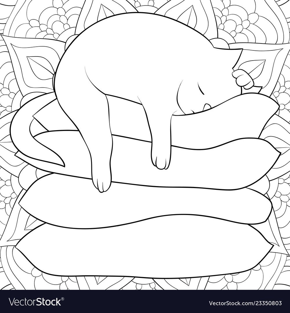 Открой разукрашки спящие котики