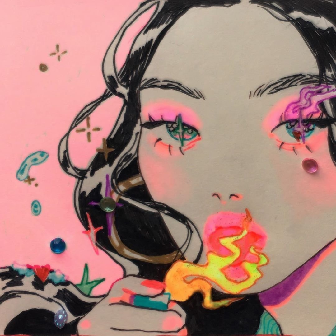 Стиль хиппи рисунок аниме