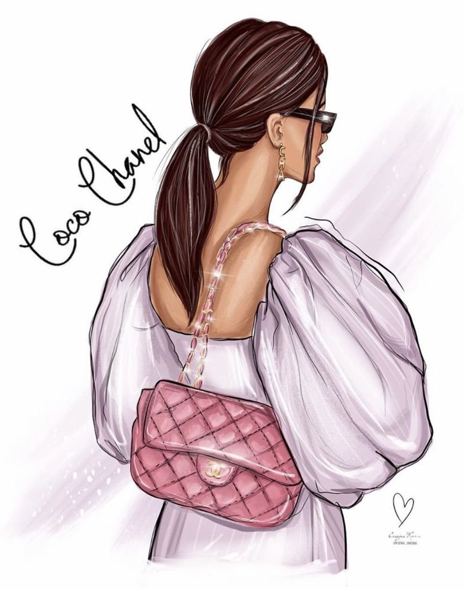 Модные иллюстрации девушек со спины