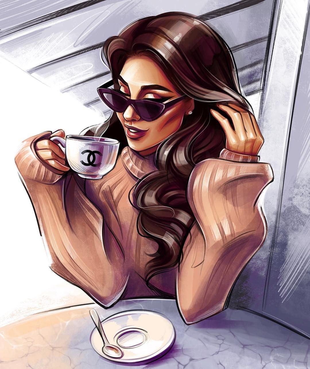 Нарисованные девушки на аву