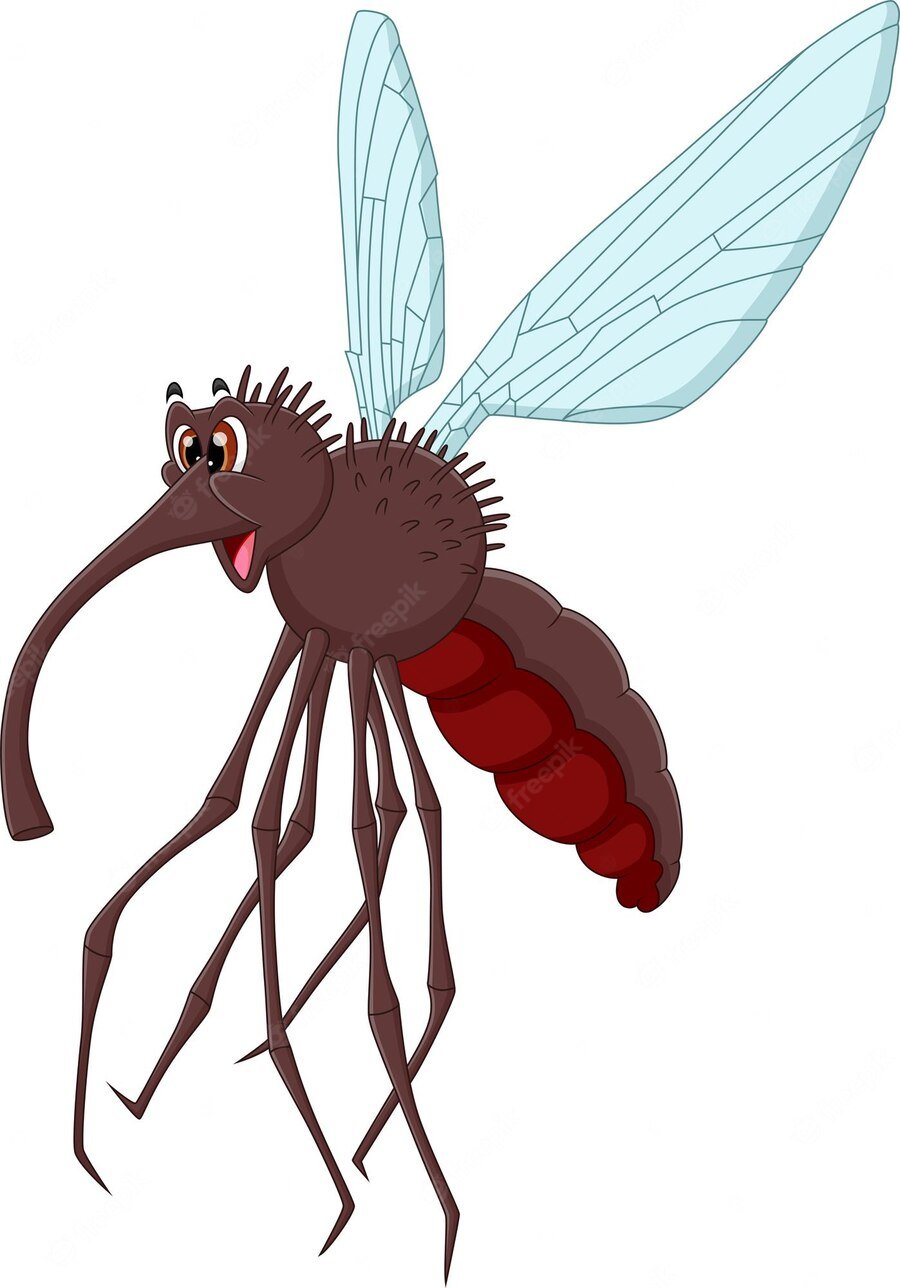 Комарик мультяшный в медицинском стиле