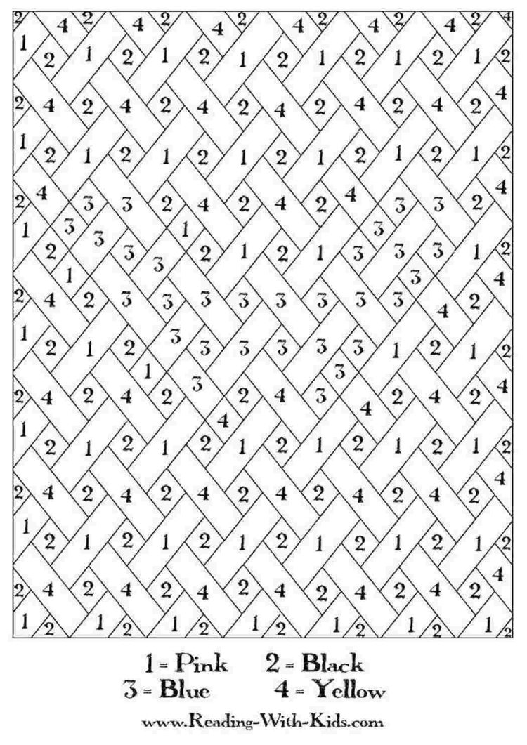 Раскраска по клеточкам с цифрами